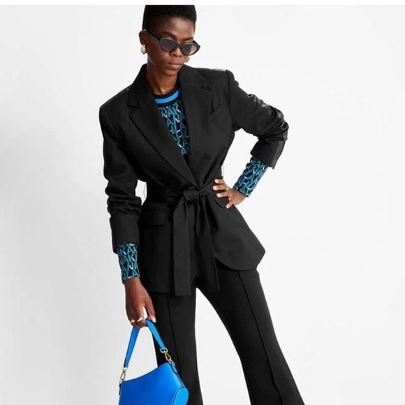 Future Collective Kahlana Barfield Brown x Target Black Tie Front Blazer  szS - Picture 10 of 13